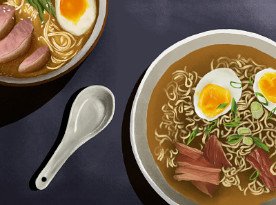 ramen design digital painting food illustration illustration