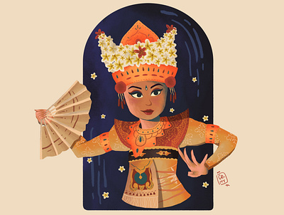 indonesian dance design digital painting illustration