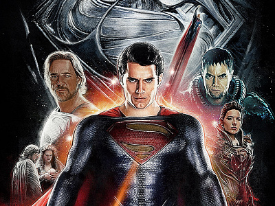MAN OF STEEL - Final Illustrated Poster art film film poster illustrated man of steel superman