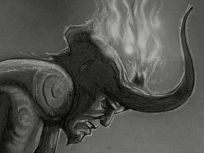 HellBoy Drawing hellboy illustration pencil