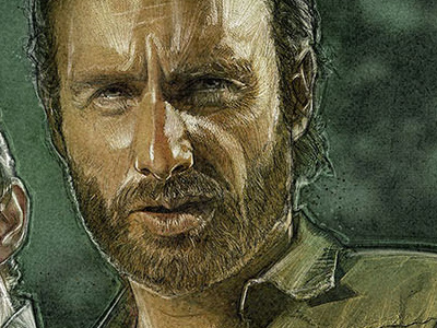 AMC The Walking Dead: Rick Grimes amc gallery show illustration portrait rick grimes the walking dead zombies