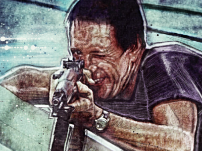"Smile You Son of a... BOOOOM!" Closeup brody illustration jaws