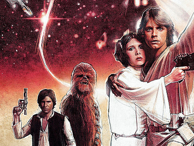 Star Wars: A New Hope - Heroes chewbacca darth vader film han illustration leia luke poster skywalker solo star wars topps