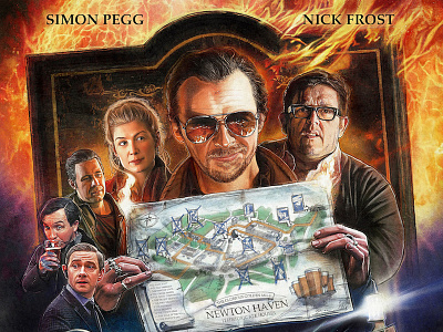 The Worlds End edgar wright film poster illustration nick frost one sheet simon pegg worlds end