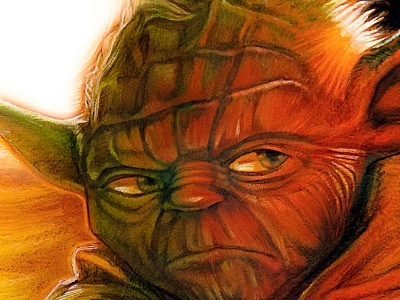 Yoda Illustrated clones dooku duel fight film illustration lightsaber lucasfilm movie poster star wars yoda