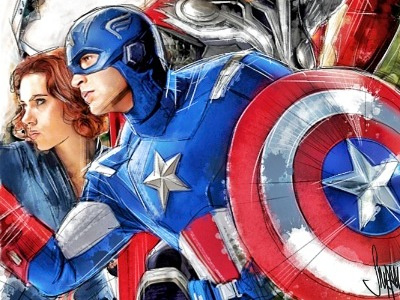 Avengers Assemble 2 avengers black widow captain america comic film heroes illustration marvel movie poster