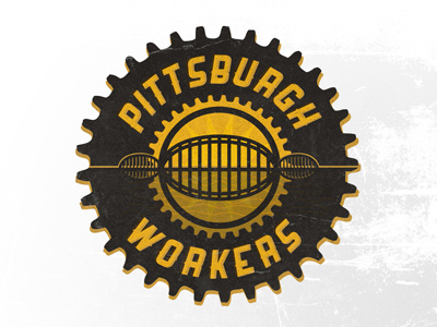 Pittsburgh Workers 02 Shot basketball bridges logo pittsburgh workers