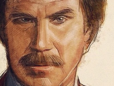 Stay Classy dribbblers anchorman burgundy classy illustration planet portrait pulp ron san diego will ferrel