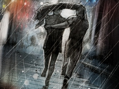 Running in the Rain (color) color comic concept couple illustration rain running underdrawing