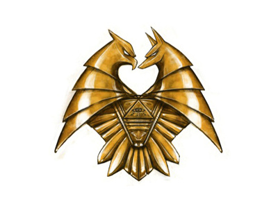 Illustrated Logo Fin. anubis badge design emblem gold horus illustrated logo