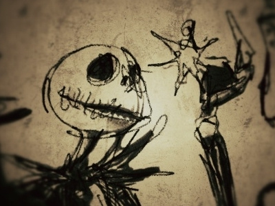 Jack Shot WIP illustration jack skellington nightmare before christmas snowflake wip