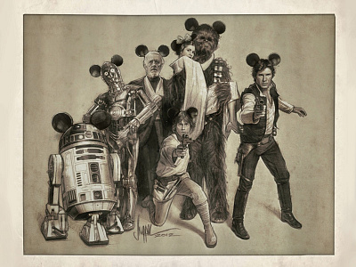 The Gang's All Here: Disney / LucasFilm Variant bottleneck gallery disney illustration lucasfilm nyc show star wars