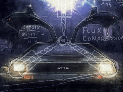Time Machine Variant back to the future delorean flux capacitor gallery hill valley illustration preview time machine variant