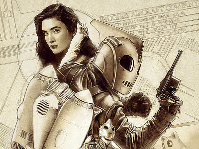 Rocketeer Final Art Preview #2 film flight gallery hero hughes illustration print rocketeer