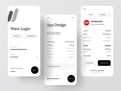 Wave Redesign: Invoicing and Money Management account accounting accounts dribbble dribbble best shot invoice invoice design invoice funding invoice template invoices money app money transfer ofspace ofspace agency payment payment app payment form payment method payments