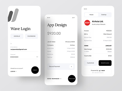 Wave Redesign: Invoicing and Money Management