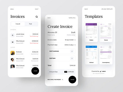 Wave Redesign: Invoicing and Money Management dribbble dribbble best shot invoice invoice design invoice template money money transfer ofspace ofspace agency payment payment app payment method paypal paytm phonepe revolut transferwise wave waveapp waveform