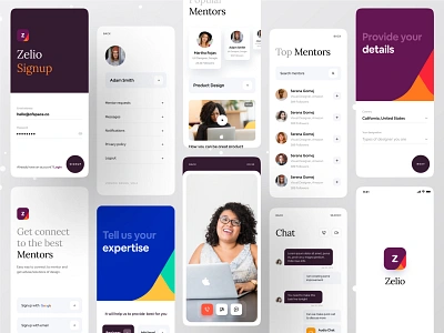 Zelio | Mentorship App app app design brand brand design branding branding agency branding concept branding design clean design dribbble ios app ios apps ios design mentor mentors mentorship minimal app ofspace ofspace agency zelio