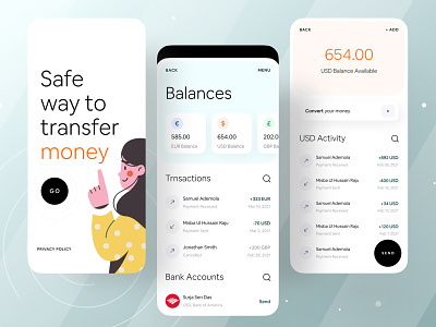 Safe way to transfer money clean app design finance finance app financial financial app fintech fintech app fintech branding fintech branding studio fintech logo minimal app money transfer money transfer app ofspace ofspace academy ofspace agency paypal paytm stripe transferwise