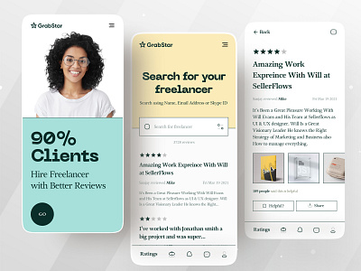 Grabstar | A review rating platform for the Freelancer & Clients 2021 trend creative dribbble dribbble 2021 minimal app minimal app design ofspace ofspace academy ofspace agency rating ratings retro retro design retro design style retro font retro logo review reviews type typography