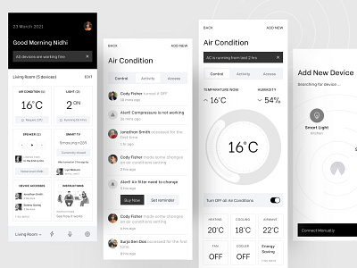 Smart Home (A very Simple Experience for the users) app ux branding creative design dribbble 2021 dribbble best shot gradient illustration logo minimal app design ofspace ofspace agency smart home smart home experience template toptal uber design uber style ui ux