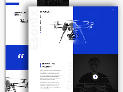 DRONEX dribbble best shot drone hoverboard landing page ui ux website design