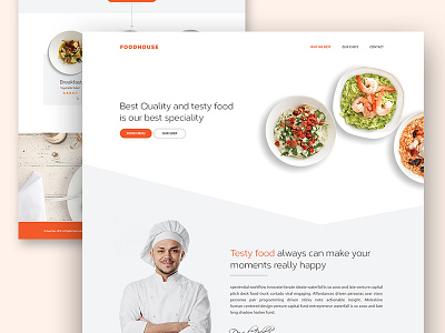 Minimal Food Template Concept ...... chef design food psd responsive template ui ux