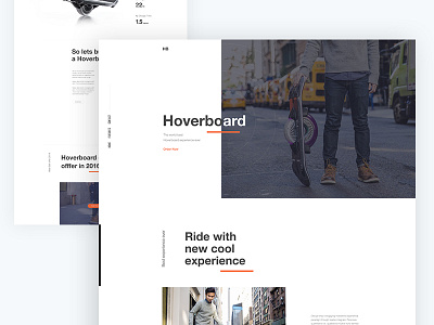 Hoverboard Landing Page Concept app landing page creative dribbble best shot hoverboard illustration landing page template