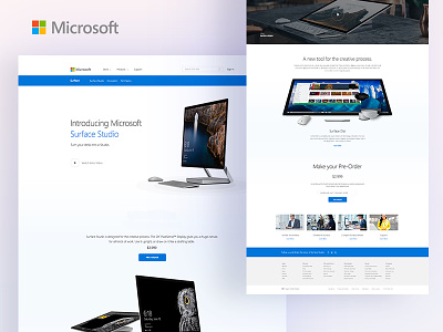 Microsoft Surface Studio Landing Page Design Concept 