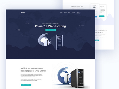 Landing Page for Web Hosting Company app landing page creative dribbble best shot illustration landing page template web hosting