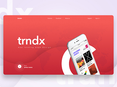 "trendx"- App Landing Page Concept 