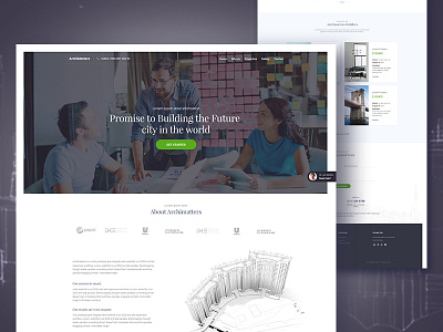 Project Archimatters Concept app landing page archimatters color creative dribbble best shot illustration landing page minimal property template