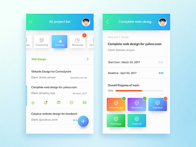 Project Board - Project Management Application Concept app app landing page creative dribbble best shot illustration project board template