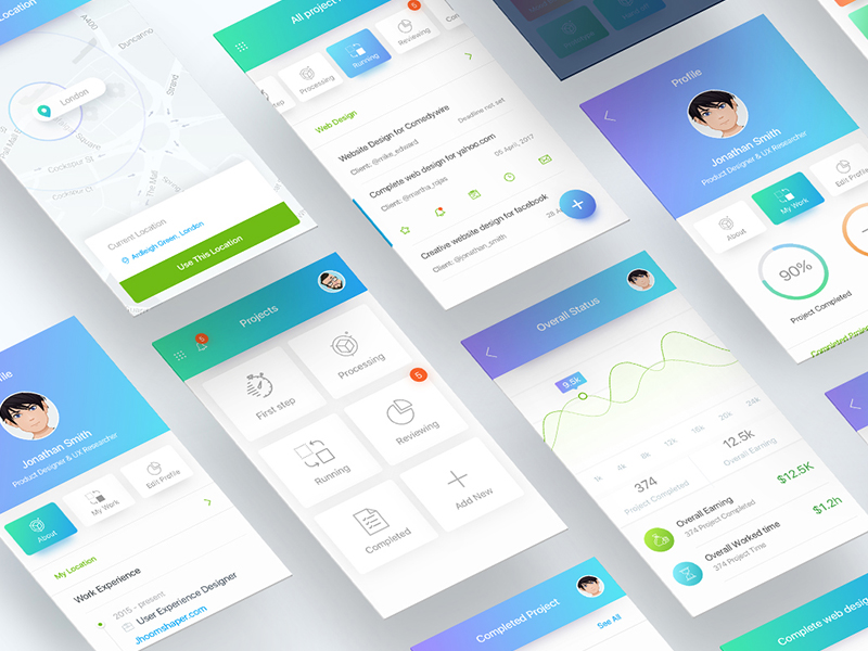 All App Screens : Project Board by Surja Sen Das Raj on Dribbble