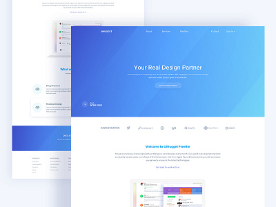 WIP: Your Design Partner app landing page creative design dribbble best shot gradient illustration landing page template uinugget