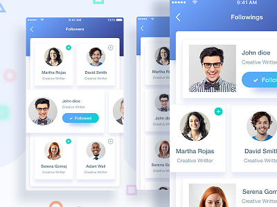 Articlex Multipurpose iOS UiKit - Followers Screens app app design app landing page atriclex creative dribbble best shot illustration landing page new product profile template