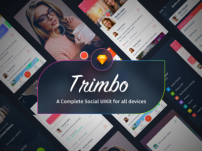 Trimbo Social App UIKit app design facebook ios app mockups presentations social social app theme trimbo uikit uikits wireframe