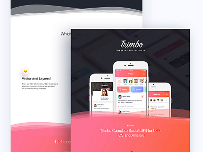 Trimbo Social App UIKit app design facebook ios app mockups presentations social social app theme trimbo uikit uikits wireframe