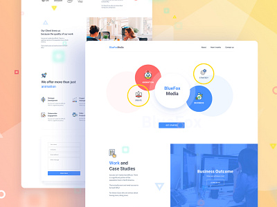Landing Page Design for Bluefox Media bubble color creative design gmail google gradient new trend template typography ui ux