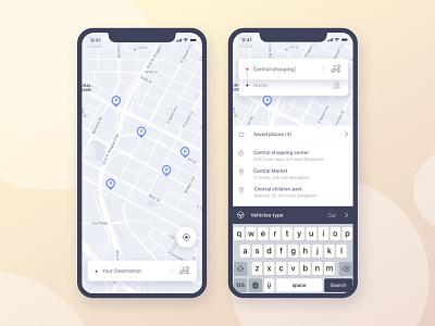 Screen 2 - Parking Finder: iOS Application Design app color design gmail google gradient parking social social ui trimbo ui ux