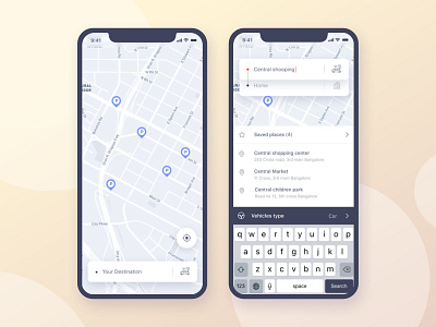 Screen 2 - Parking Finder:  iOS Application Design