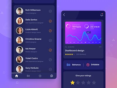 Dark version: iOS App Concept app color creative design gmail google gradient social social ui trimbo ui ux