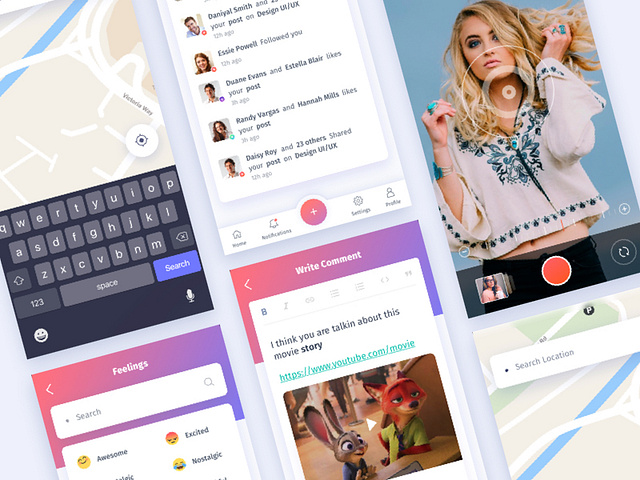 Trimbo Social App UIKit by Surja Sen Das Raj for Ofspace on Dribbble