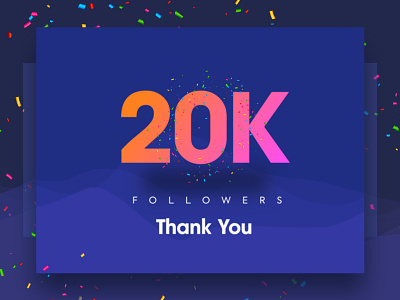 20K Followers – Thank you 10k color creative design gradient template typography ui ux