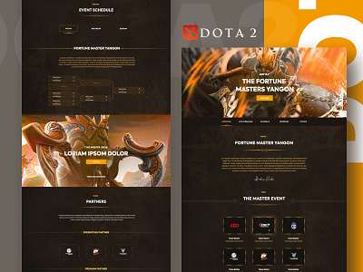 Dota2 : Master Page Design dota2 game game design game website gaming gaming interface gradient graphic design logo master obsidiangaming typography