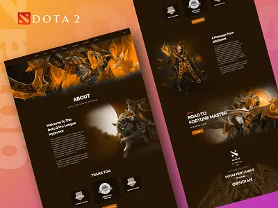 Dota2 : About creative creative design dota2 dribbble best shot game game interface game web gaming gradient illustration logo typography