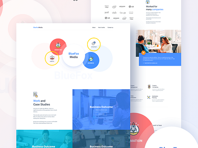 Blue Fox Media UI animation blue fox media color version design game gaming landing page logo design website design