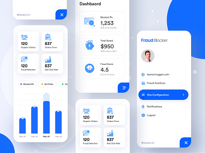 App #3 Protect advertisers from paying for fraudulent clicks android app design dashboard design design app dribbble best shot fraud fraudblocker ios app ios app design uinugget