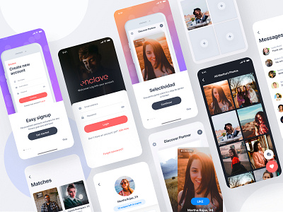 Enclave is Live branding chat chat app chatting creative dating dating app dating website datingapp dribbble best shot enclave plan page plants profile social social app social network swipe uinugget vector