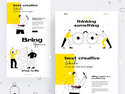 Thinking is the enemy of creativity : Vol 1 branding creative creative agency creative design design design art dribbble dribbble best shot illustration landing page out of the box typography webdesign website website design